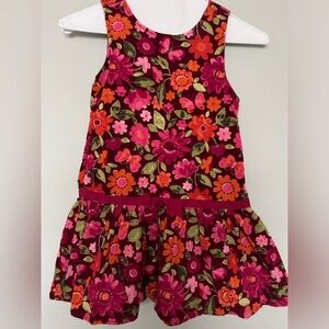 Gymboree size 6 girls floral corduroy pinafore dress